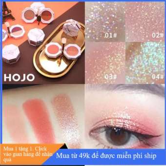 Phấn mắt HOJO v&acirc;n đ&aacute; 3 mầu k&egrave;m gương