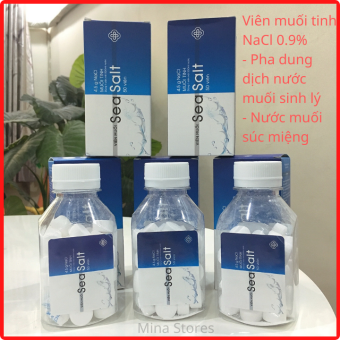 Viên Muối Tinh NaCl 0,9% - Dùng Pha Dung Dịch Nước Muối Sinh Lý Vệ Sinh Súc Miệng Hàng Ngày – Lọ 50 Viên
