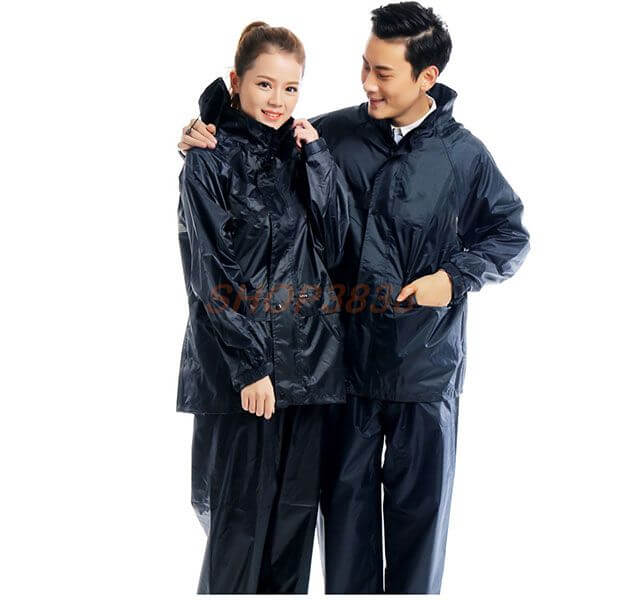 Bộ Quần Áo Mưa Vải Dù L Từ 40-50kg 2 Lớp Khóa Không Thấm Nước Chống Rách