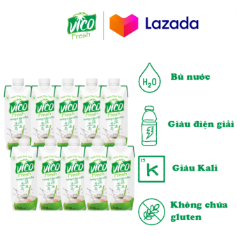 Combo 10 Hộp Nước Dừa Vico Fresh 330ml - Vị Xiêm