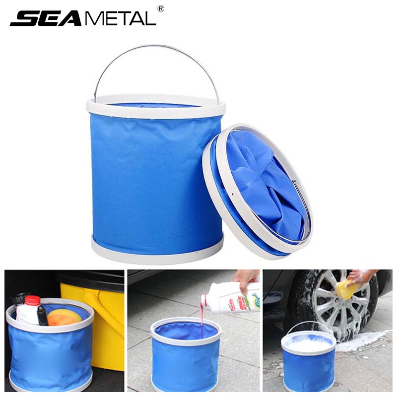Thùng nước gấp gọn thùng nước di động xô gấp đa năng xô câu cá cầm tay 11 lít xô cắm trại xô gấp gọn
