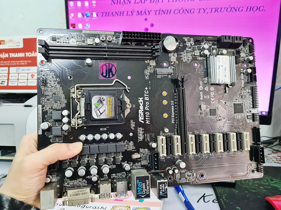 [HCM] Main H110 Asrock Pro BTC+ Main H110 Asrock Pro BTC+ đủ Fe hàng đẹp