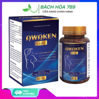 Viên Uống Awaken Gold Tăng Cường Nội Tiết Tố Nữ, Giảm Bốc Hỏa, Nám Sạm Da, Tăng Chức Năng Sinh Lý Nữ - Lọ 30 Viên -  Bách Hóa 789