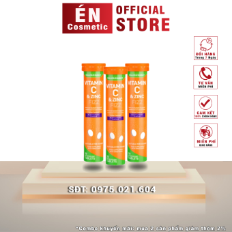 Viên Sủi Holland & Barrett Vitamin C & Zinc Bổ Sung Vitamin C, Vitamin B Và Kẽm - Hộp 20 Viên