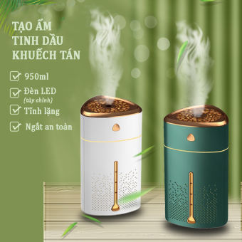 Máy Phun Sương Tạo Ẩm Khuếch Tán Tinh Dầu 950ml Dung tích lớn Cắm Điện Trực Tiếp  Padabanic Đèn LED Biến Đổi 6 Màu Cực Đẹp