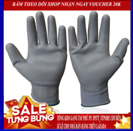 Combo 5 lốgăng tay bảo hộ lao động phủ xám bàn tay cao cấp