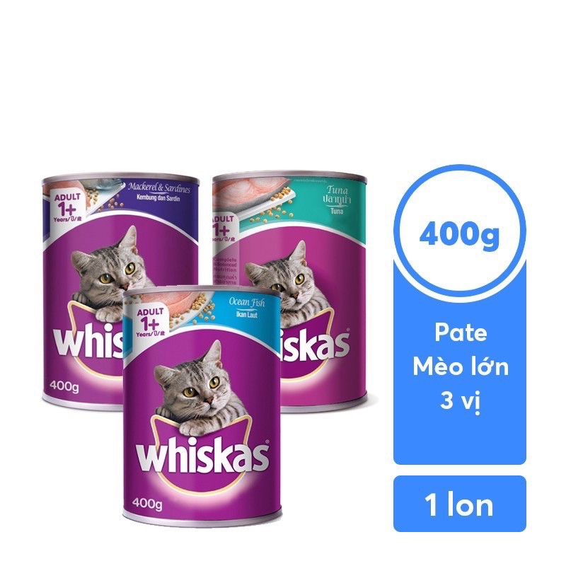 Pate Whiskas lon 400gr