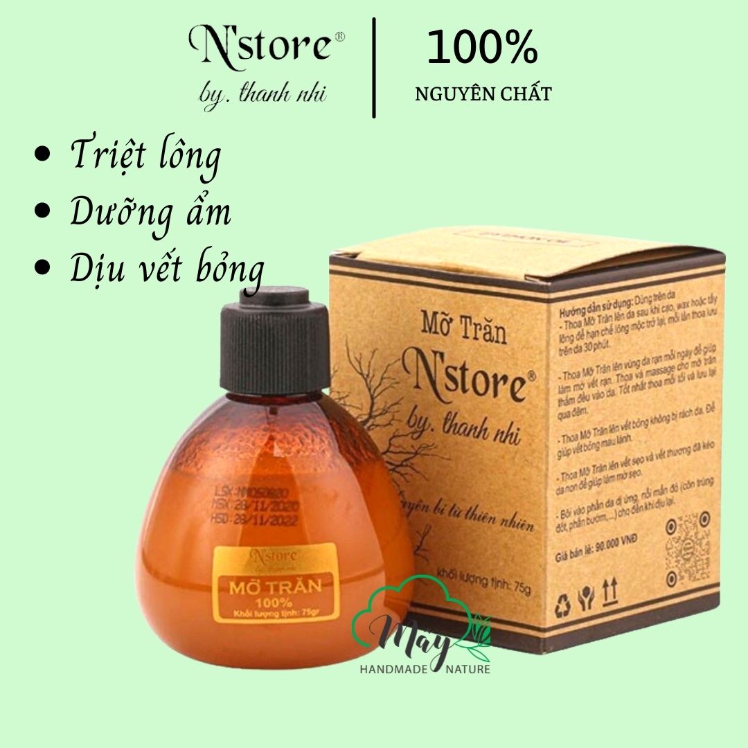 HOÀN TIỀN 15% - Mỡ trăn triệt lông Nstore chính hãng mỡ trăn nguyên chất gia nhiệt 75g mỡ chăn mở trăngmỡ trăn ngọc lan tây serum mỡ trăn