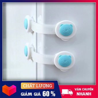 Set 2 Khóa Cài Tủ Lạnh, Chốt Cài Ngăn Kéo An Toàn CHo Bé
