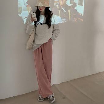 QUẦN NHUNG ỐNG RỘNG SIÊU HOT CÓ TÚI VẢI MÁT CHO NỮ TP165