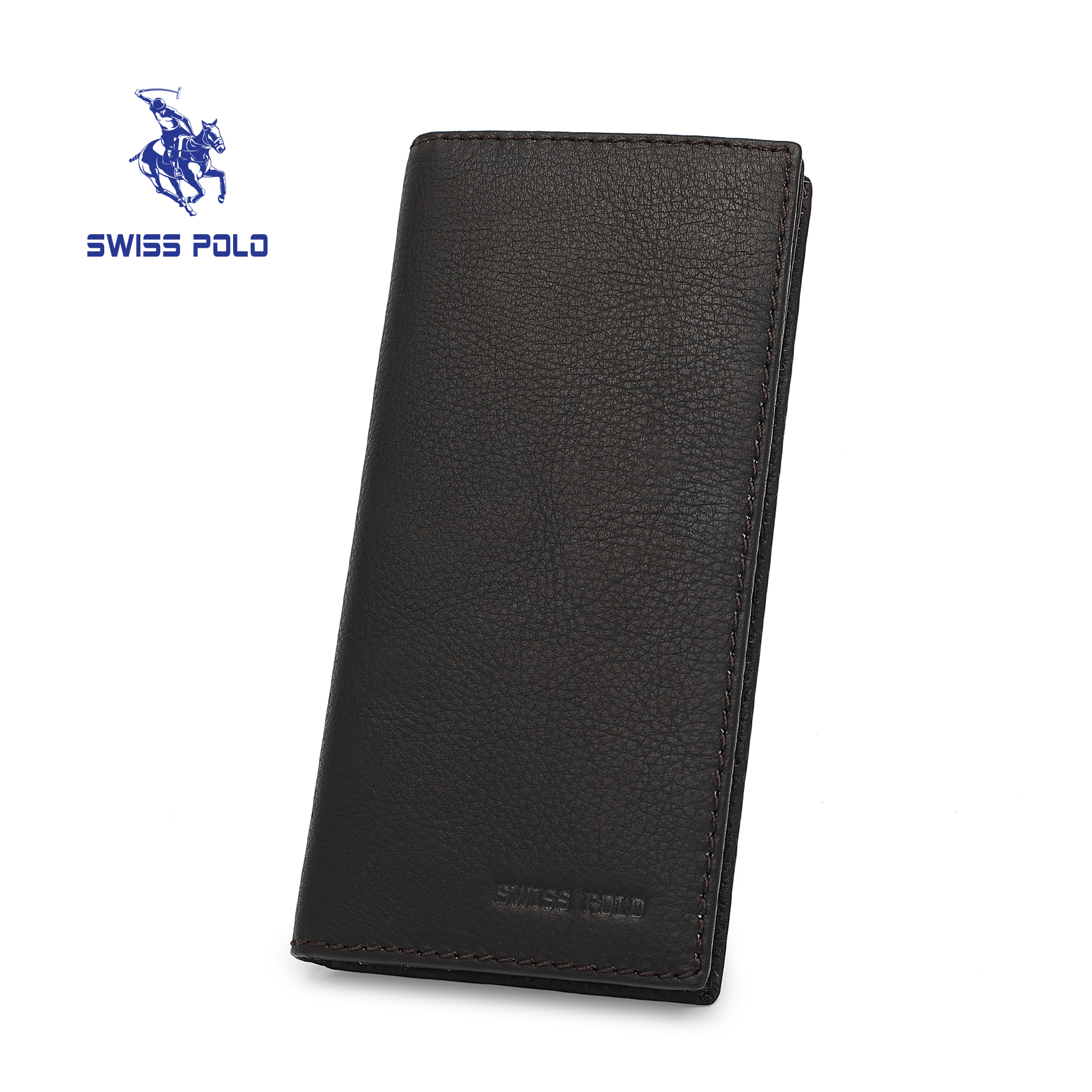 SWISS POLO Genuine Leather RFID Long Wallet SW 177-1 DARK COFFEE