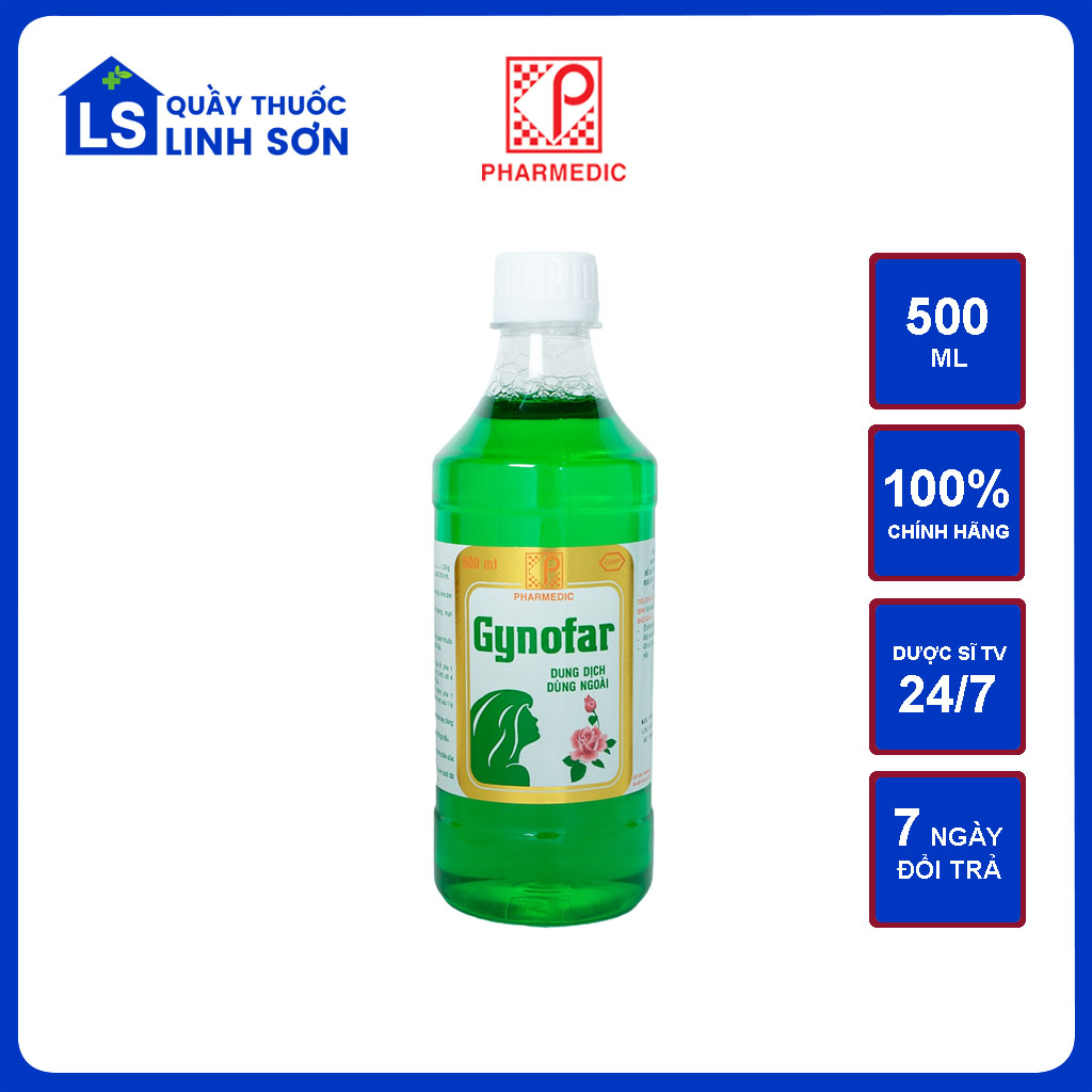 Dung dịch vệ sinh phụ nữ gynofar pharmedic chai 500 ml