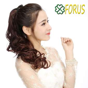 Tóc cột giả xoăn 50cm C136, màu [nâu đen 4#]