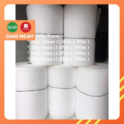 uJqiugZo (Giao ngay bằng Now/Grab) Cuộn 100 mét - 150 mét Xốp Pe Foam gói hàng 2 li/3 li (2 mm/2 ly/3 mm/2 ly) gói hàng dễ vỡ