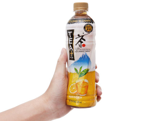 6 chai trà ô long Tea Plus vị chanh 455ml