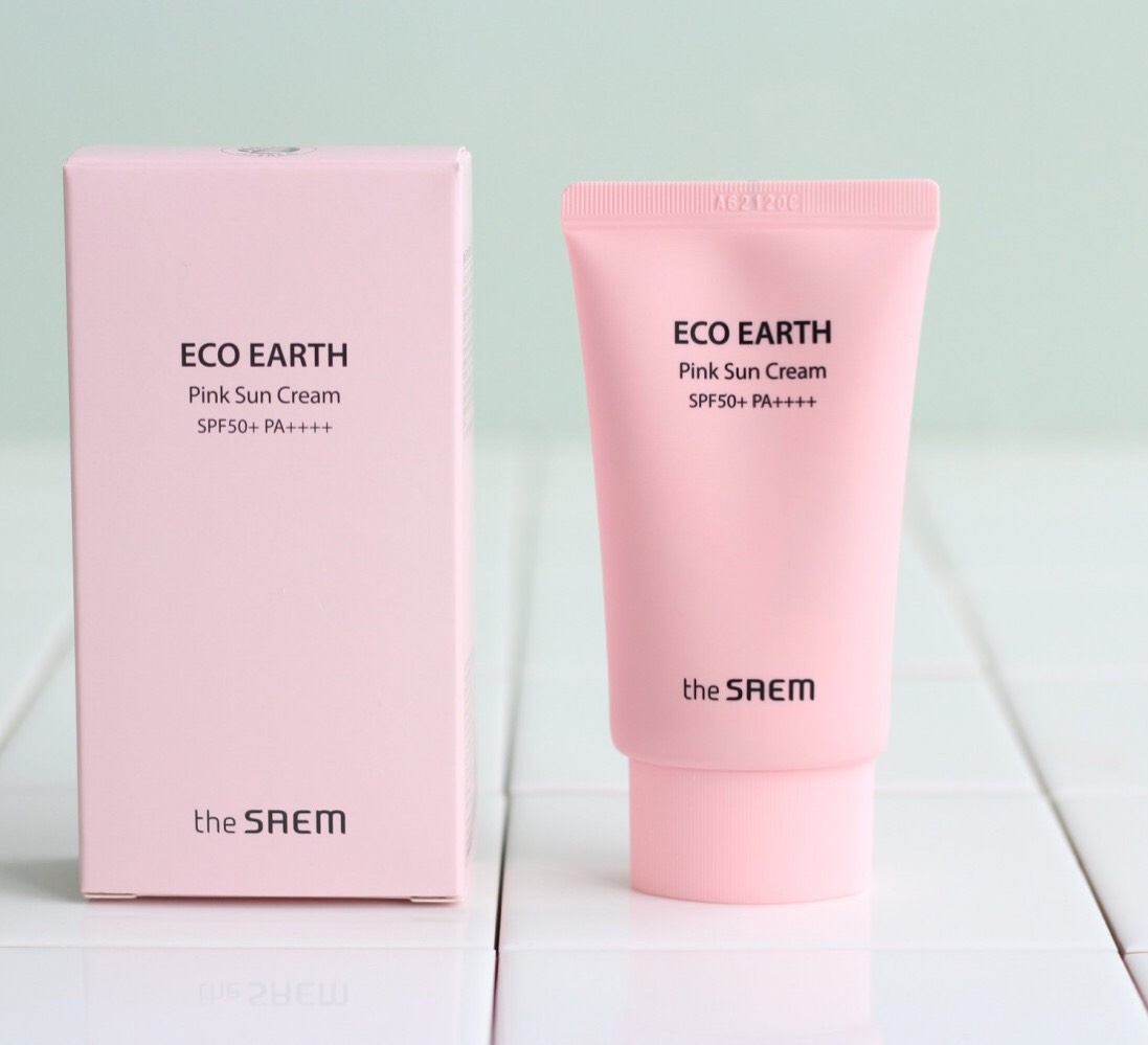 Kem chống nắng the saem eco earth power pink sun cream spf50+ pa++++