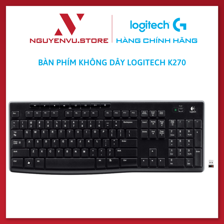 Bàn phím không dây Logitech K270 - Hàng Chính Hãng