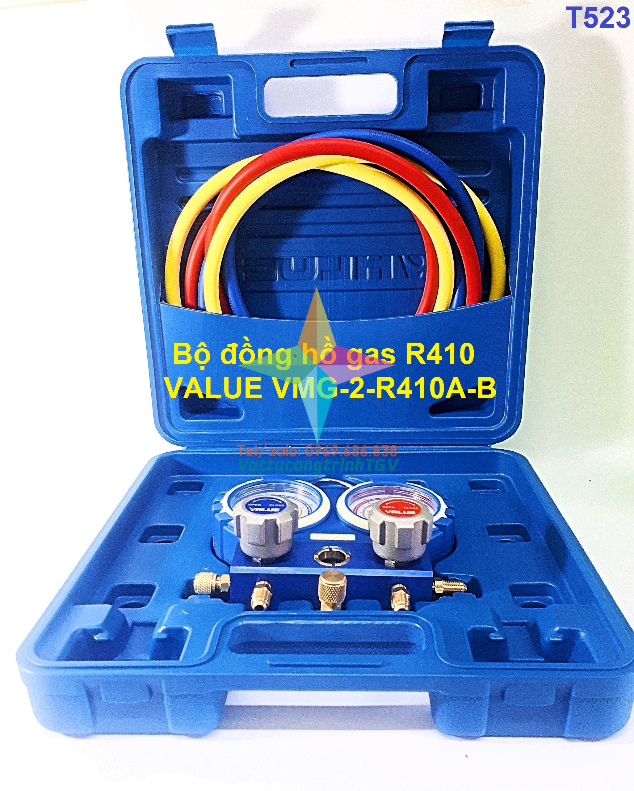 Bộ đồng hồ nạp gas r410 đôi value vmg-2-r410a-b