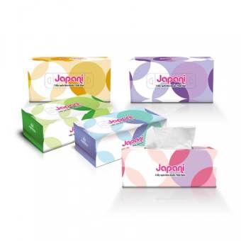 Hộp khăn giấy rút Japani JPS180 giấy lụa hai lớp - 180 tờ/ hộp