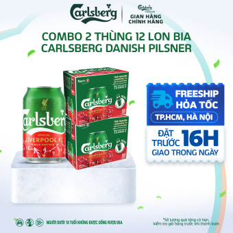 Carlsberg x Liverpool UTC - Bia Danish Pilsner - Nồng độ cồn 5% - Combo 2 x Thùng 12 lon 330ml
