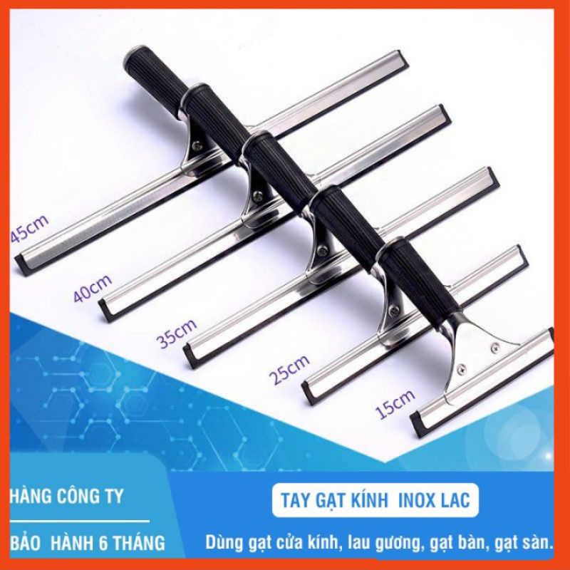 Tay gạt nước kinh inox, tay lau kính 25cm 35cm 45cm inox