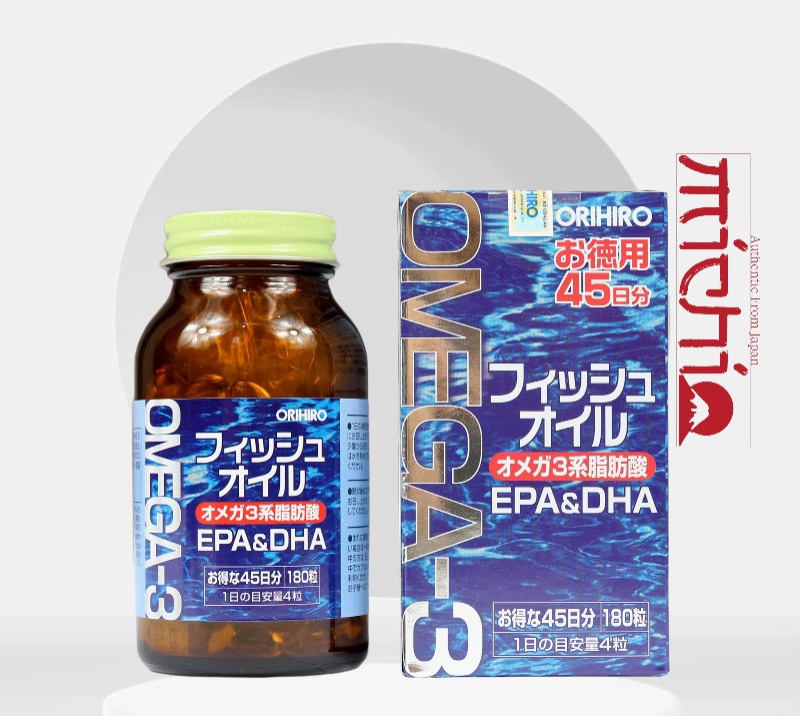 Viên dầu cá omega 3 orihiro fish oil nhật bản, dầu cá omega 3 orihiro nhật bản
