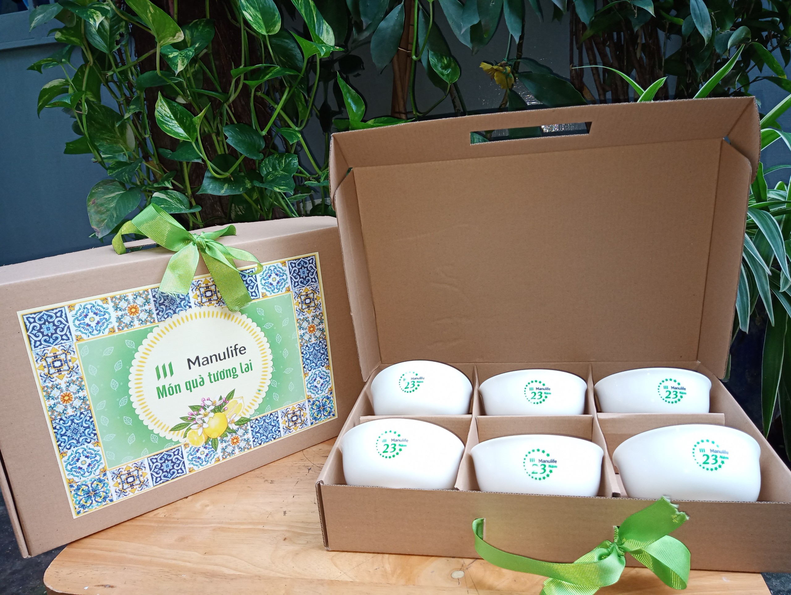Hộp 6 chén sứ quà tặng Manulife