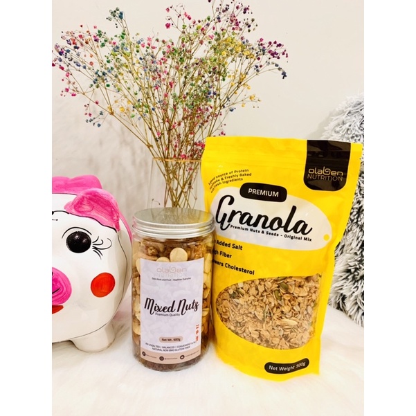 Olaben Nutrition combo granola 500g-mixed nuts 500g- Hạt dinh dưỡng ăn kiêng giảm cân tự nhiên tốt cho sức khoẻ