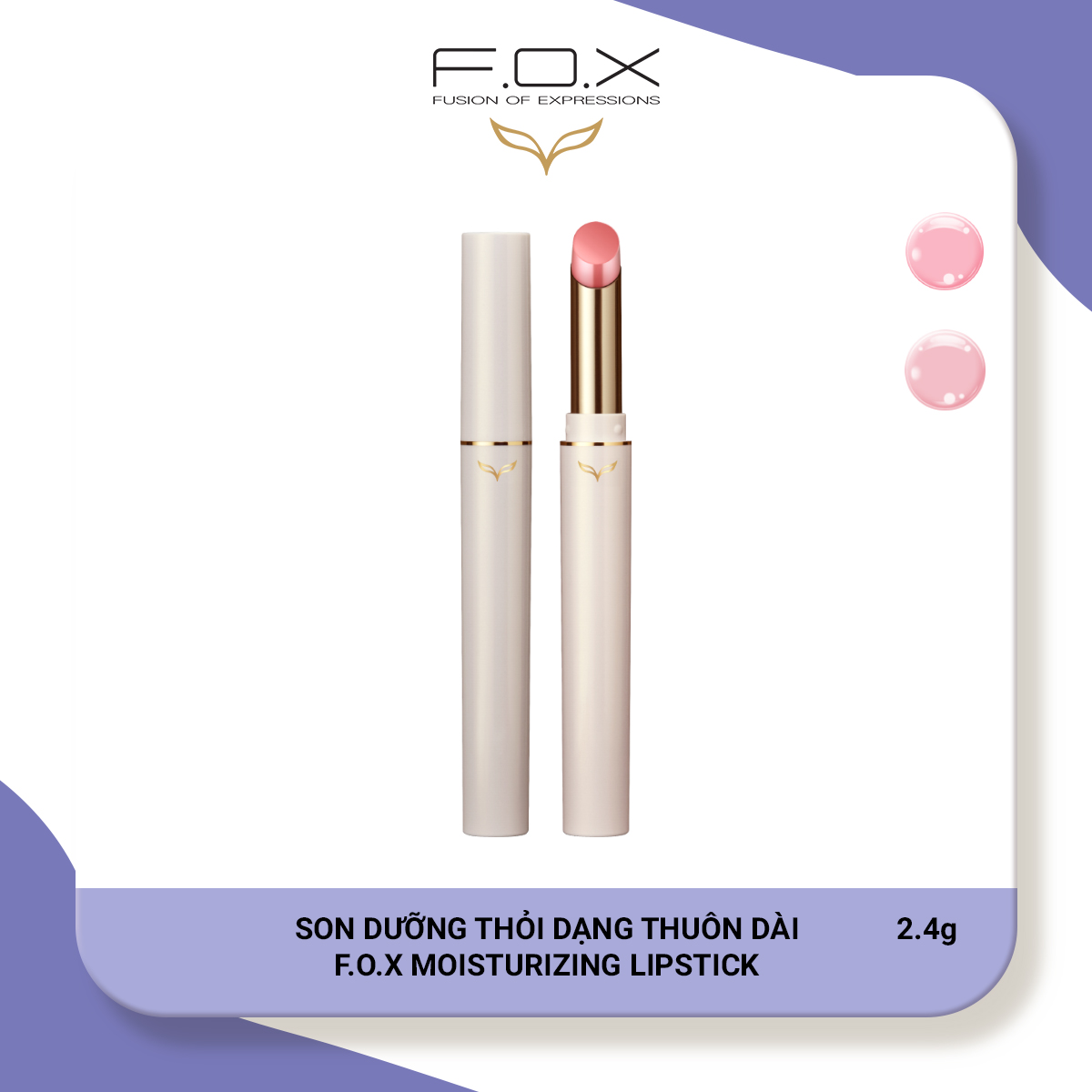 Son Gió Dưỡng Ẩm Và Bảo Vệ Môi FOX Moisturizing Lipstick 2.4g - FOX Mỹ phẩm thiên nhiên