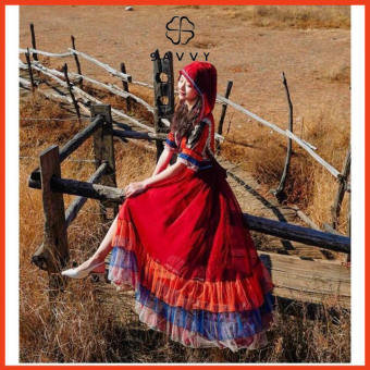 Đầm Maxi Thổ Cẩm Boho Vintage Thắt Nơ Đầm Nữ Đi Biển Siêu Xinh Cho Nàng - Savvy Store