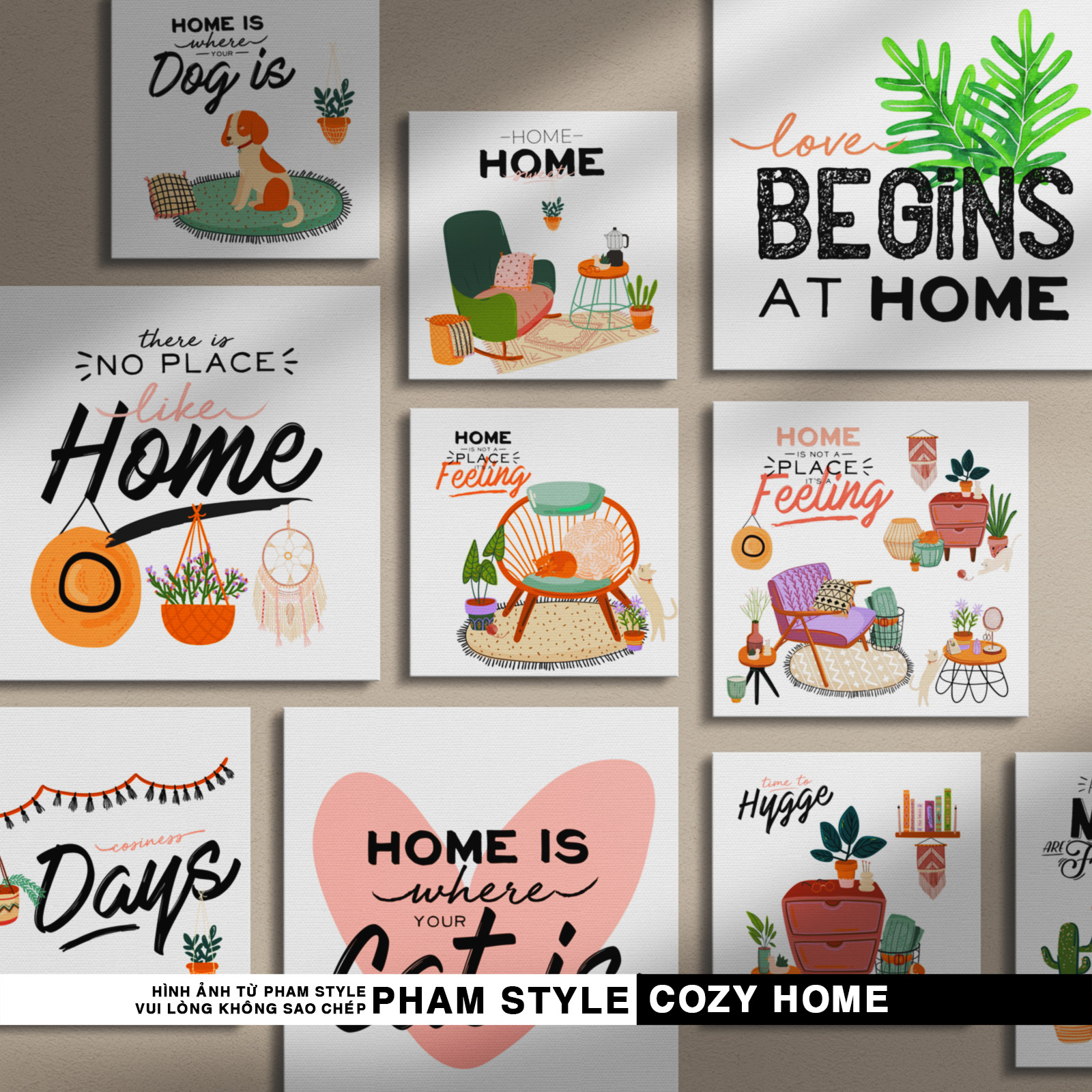 Tranh canvas treo tường cozy home