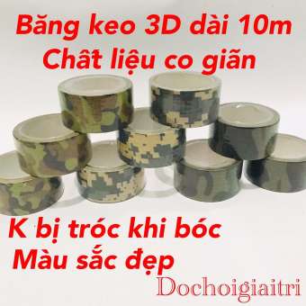 Băng keo ngụy trang 3D dài 10m nhiều màu