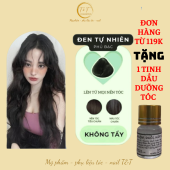 Thuốc Nhuộm Tóc màu Đen Tự Nhiên, Đen Than Chì, Đen Tuyền - Không tẩy