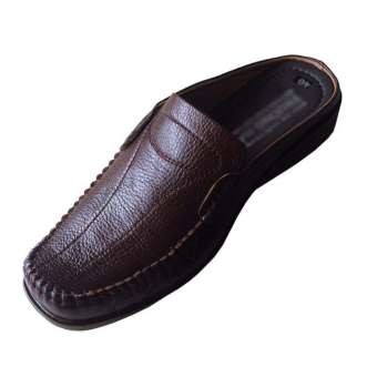 Dép bít mũi nam da bò cao cấp THBM065