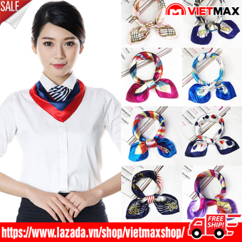 Khăn Lụa Satin Vuông Quàng Cổ Kiêm Buộc Tóc Thanh Lịch (Bandana Cổ Điển 50x50 cm)