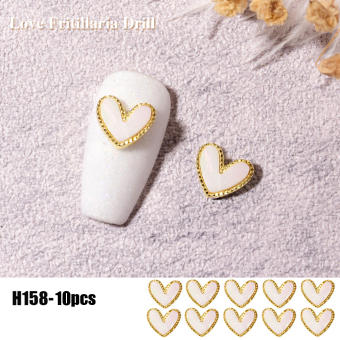 10 Món Đồ Trang Trí Trái Tim Đào Trang Trí Móng Tay Nghệ Thuật Hợp Kim Sáng Bóng Trang Sức Làm Móng Kim Cương Giả Tình Yêu Fritillaria Khoan