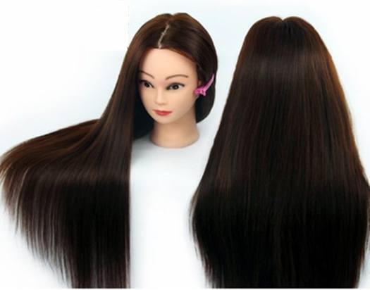 Đầu manocanh Tóc thật , tóc dài 60cm, màu đen, học làm tóc , Đầu canh chịu nhiệt tốt
