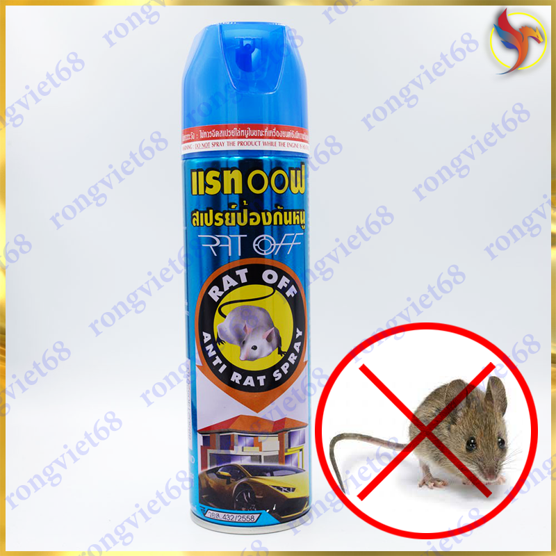 [Combo 2 Chai] Bình xịt đuổi chuột Rat RAT OFF ANTI RAT SPRAY, thuốc xịt đuổi chuột Thái Lan, đuổi chuột xe ô tô, không độc hại, đuổi chuột hiệu quả sau 1 tuần xịt - rồng việt 68