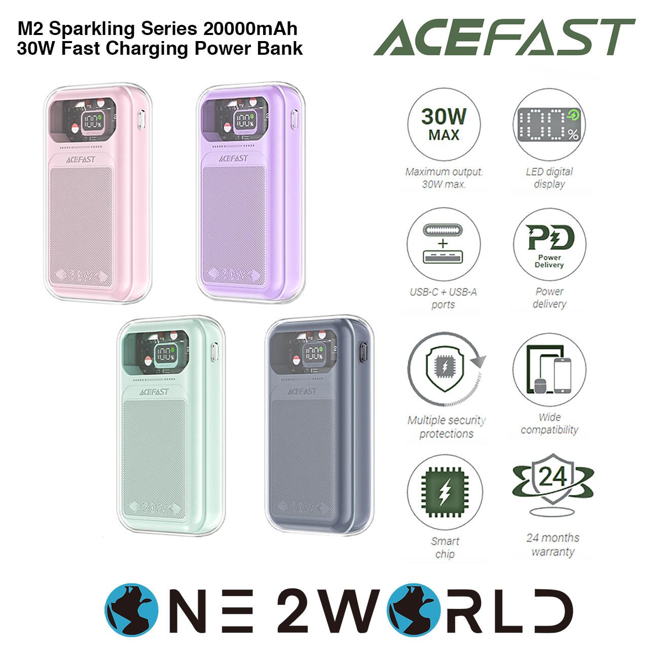 Fast Charge Power Bank M2 30W 20000mAh I ACEFAST - High End