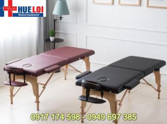 Giường spa chân gỗ gấp gọn thông minh