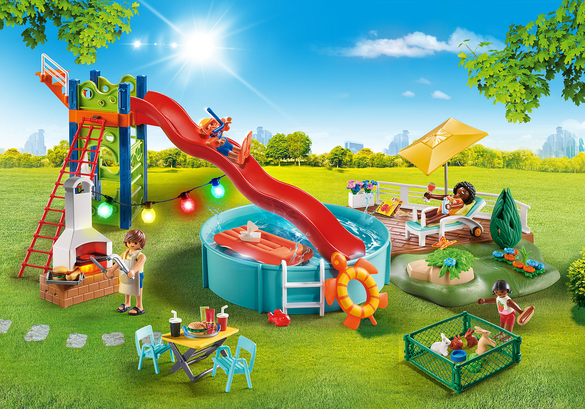 Playmobil 70987 ModernHouse Pool Party โมเดิร์นเฮ้าส์ ปาร์ตี้ริมสระน้ำ ราคา 3,391 บาท*ส่งฟรี