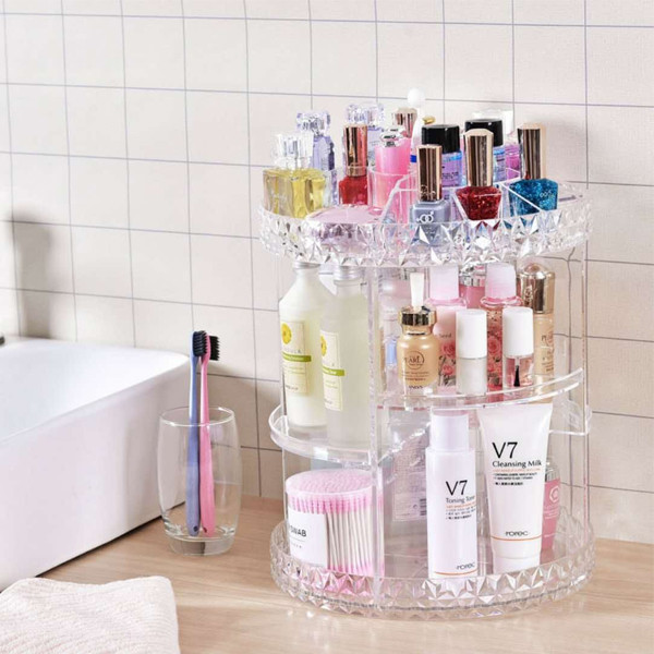 Kệ đựng đồ trang điểm, kệ đựng mỹ phẩm xoay 360 độ, kệ để son, kệ đựng mỹ phẩm 4 tầng, kệ mỹ phẩm 360 độ, kệ mỹ phẩm