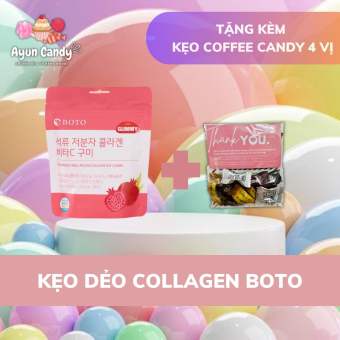 Kẹo Collagen Lựu Boto Kẹo Dẻo Gummy Collagen Vitamin C Hàn Quốc 30 Viên