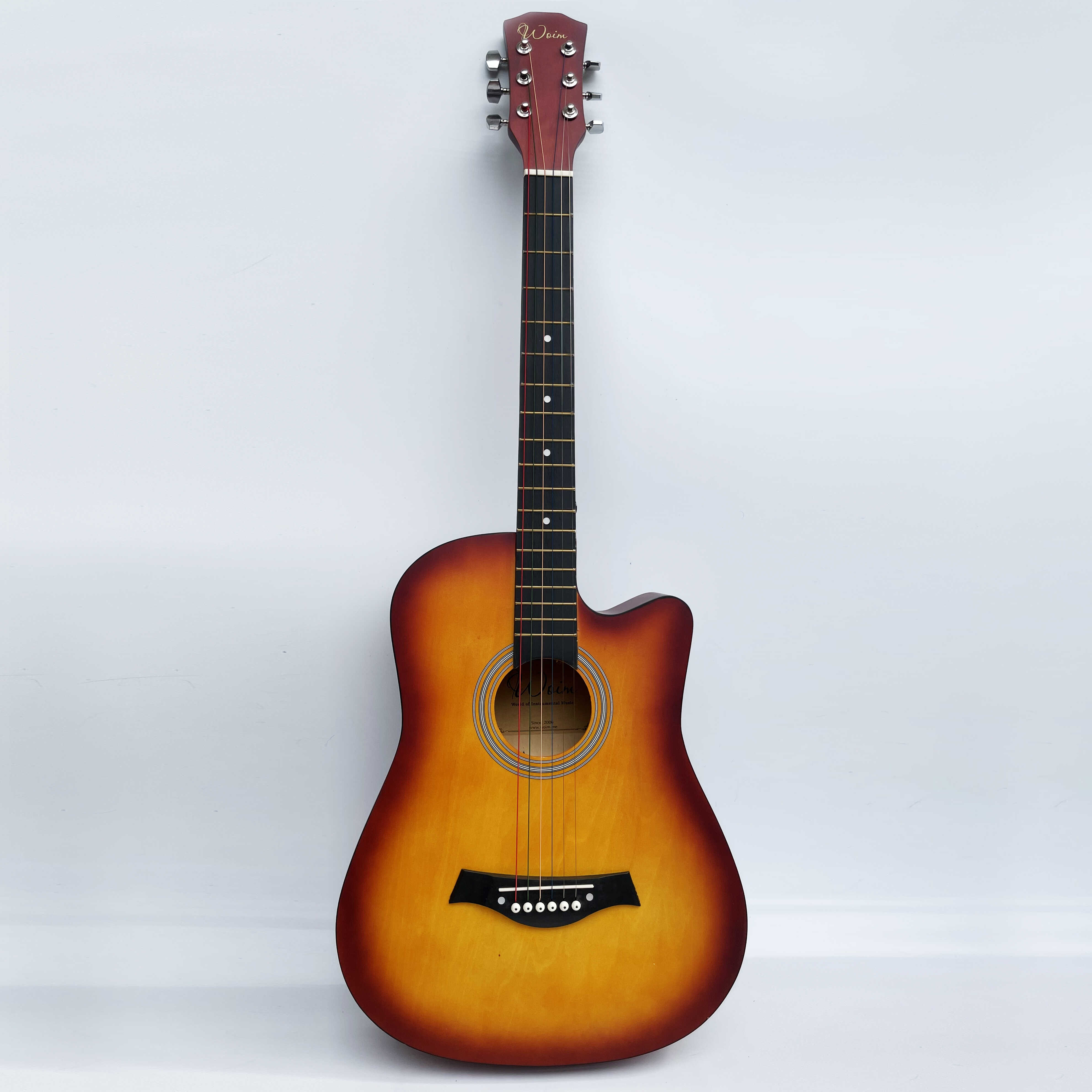 Đàn Guitar acoustic thùng dáng khuyết GU05 màu đen nhám âm thanh tự nhiên và chân thật, có độ bền cao, dễ dàng sử dụng  - 5