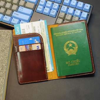 Bìa bọc hộ chiếu - - Đồ da handmade - Bì sổ Mino Crafts VI478