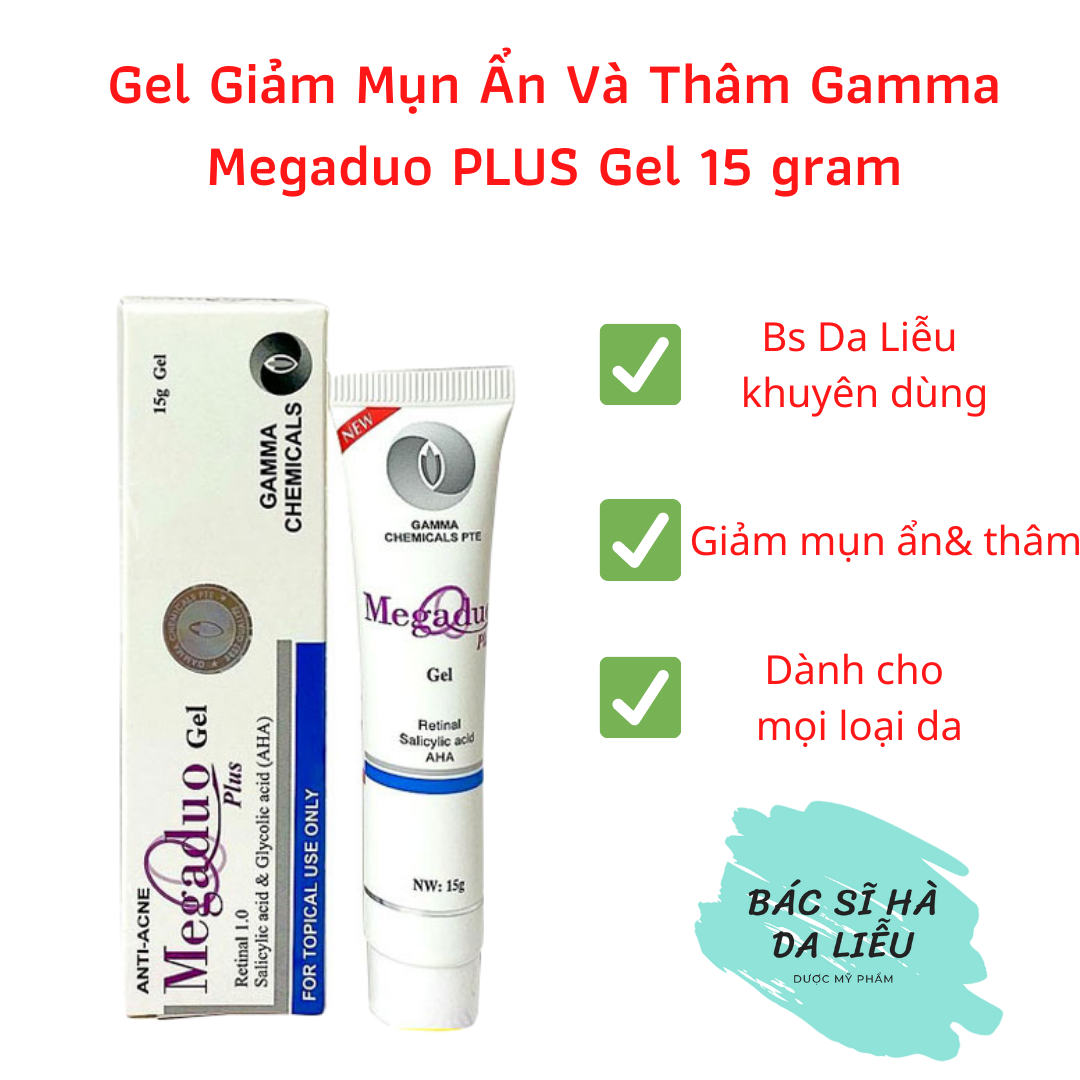 Gel giảm mụn ẩn và thâm megaduo plus gel 15 gram