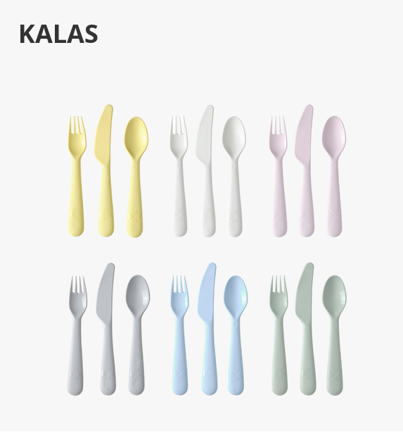 Bộ 18 dao muỗng dĩa trẻ em kalas nhiều màu