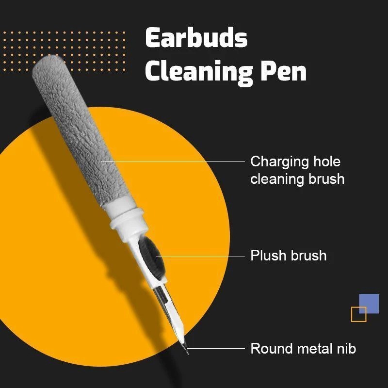 เกี่ยวกับสินค้า ปากกาทำความสะอาดหูฟัง ชุดทำความสะอาดสำหรับ Airpods หูฟังปากกาทำความสะอาดแปรงหูฟังบลูทูธกรณีเครื่องมือทำความสะอาดสำหรับ iphone oppo vivo Samsung