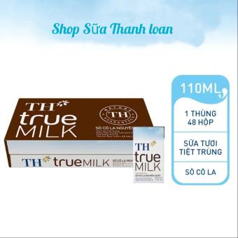 Thùng 48 Hộp Sữa tươi tiệt trùng TH true Milk Hương Sôcola 110ml.
