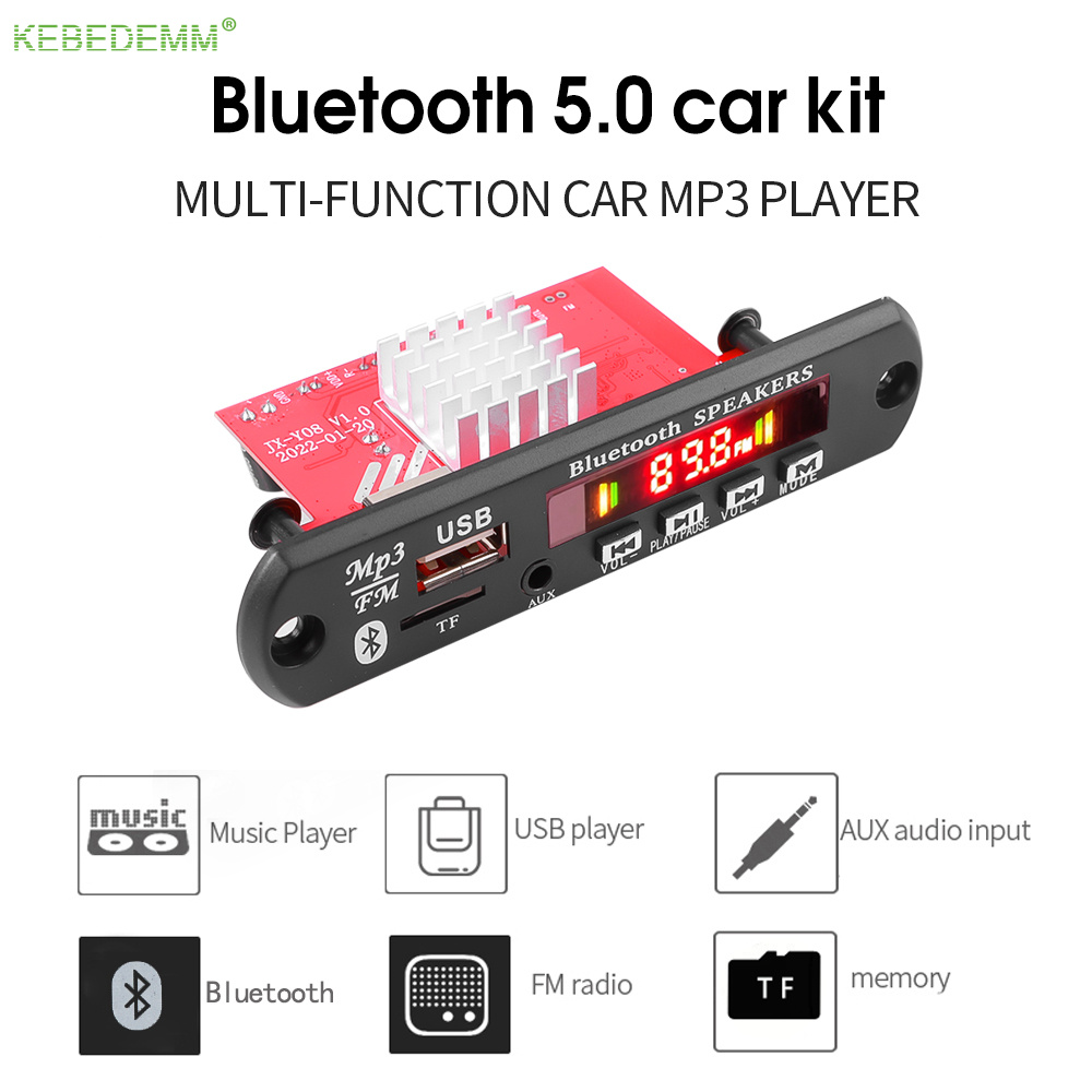 Bo Mạch Giải Mã WAV MP3 8V-24V WMA Bluetooth 5.0 Mô-đun Giải Mã Âm Nhạc Radio FM USB Không Dây 2*60W